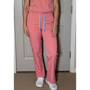 Womens 's Med Couture Scrub Pants Size Medium Pink Cargo Pant Style